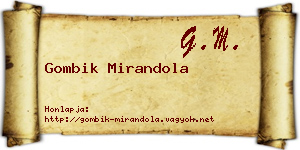 Gombik Mirandola névjegykártya